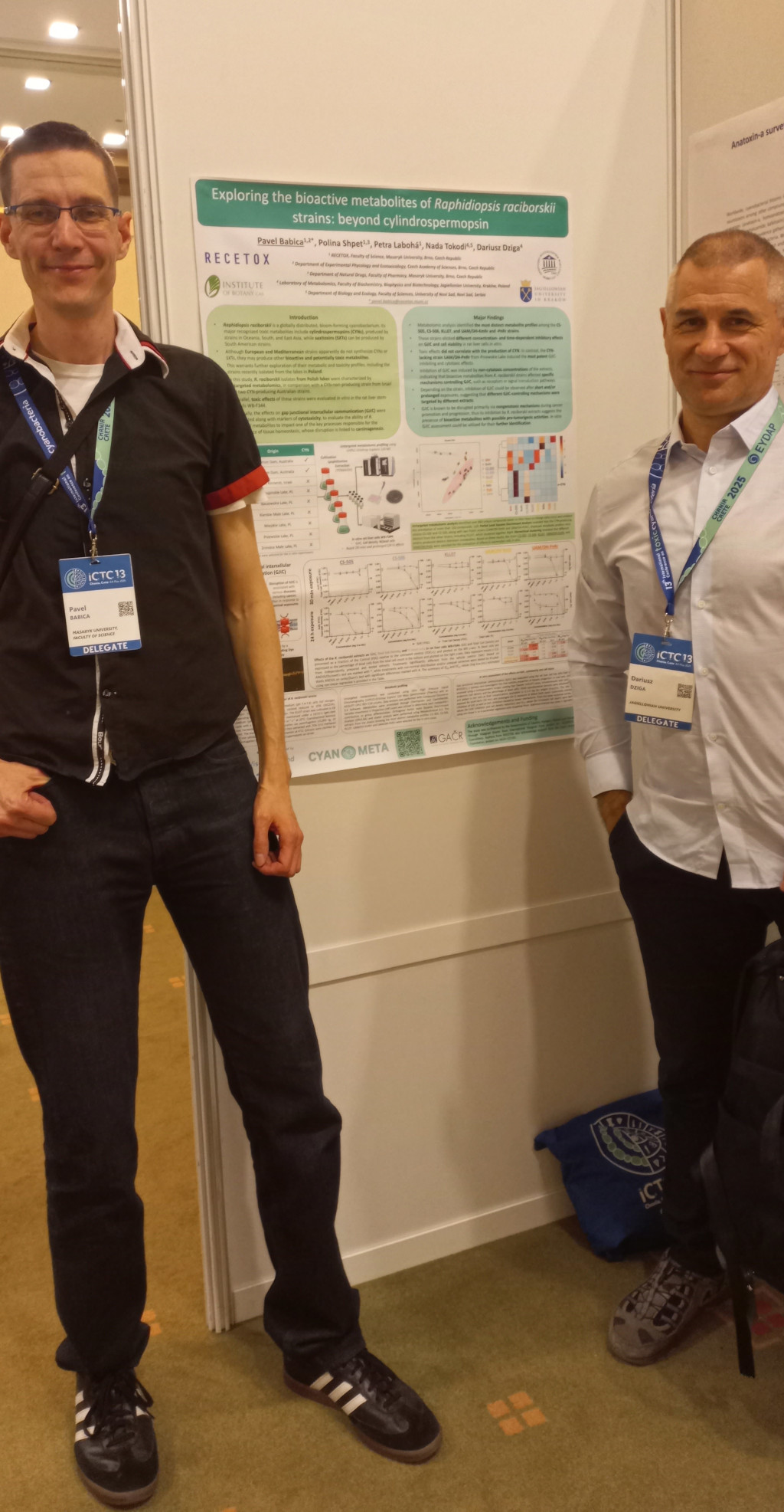 Poster presentation by Dr. Pavel Babica and PI Dr. hab. Dariusz Dziga 